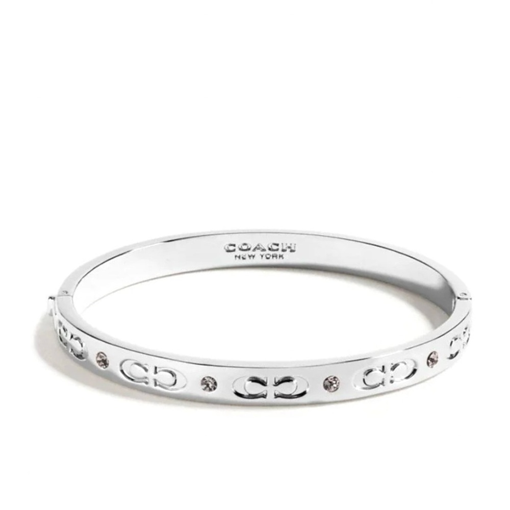$88 Coach Kissing C Bracelet Silver
